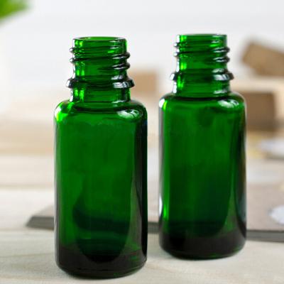 Green Glass Round Bottle