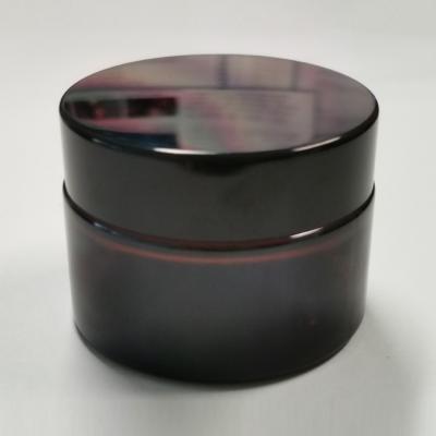 Amber glass straight sided jar customized